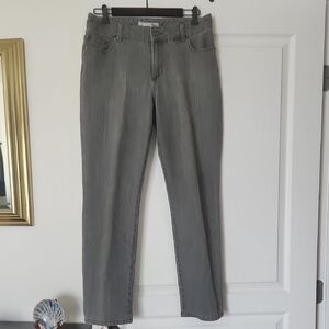 Chico's Gray Straight Leg Jeans with Smooth Stretch